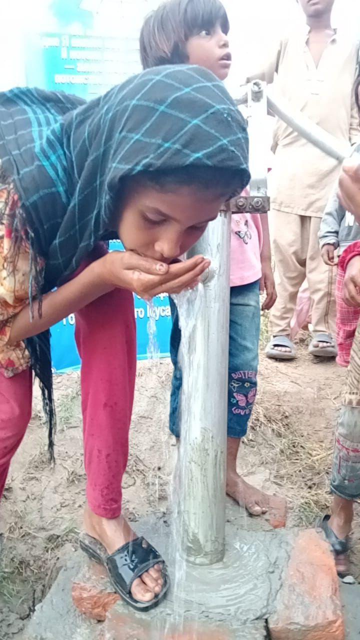 Girl drinking clean water